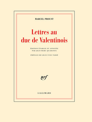 cover image of Lettres au duc de Valentinois